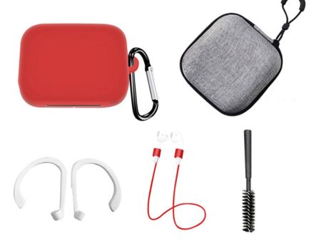 For OnePlus Buds Pro Silicone Cover Anti-lost Rope Hanging Buckle Ear Hook Brush Storage Bag 6-in-1 Accessories Kit Hot on Sale