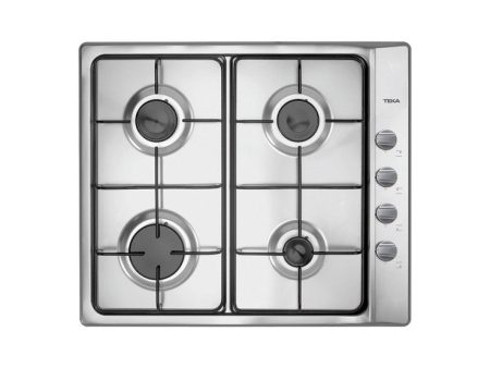 Teka - Placa de 60 cm con 4 quemadores y parrillas esmaltadas de gas natural, E 60.3 4G AL, Acero inoxidable, 3 x 60 x 51 cm Embalaje Deteriorado For Discount