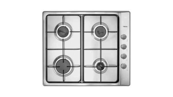 Teka - Placa de 60 cm con 4 quemadores y parrillas esmaltadas de gas natural, E 60.3 4G AL, Acero inoxidable, 3 x 60 x 51 cm Embalaje Deteriorado For Discount