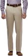 Haggar Men s Premium No Iron Classic Fit Casual Pants - Frontal Liso y Cintura Expandible - Beige - Talla 54 (44W x 29L) Online Sale